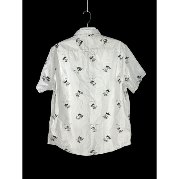 Denim & Flower Tropical Collection Palm Tree Button Down Shirt Large - Picture 4 of 12